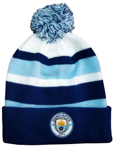 Man City Bronx Turn Up Knitted Bobble Hat Sky Navy White One Size Man City Bronx Turn Up Knitted Bobble Hat Sky Navy White One Size von Fan Ink