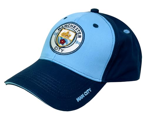 Manchester City Cap, lizenzierte Man-City, verstellbare Snapback-Mütze, 1 Bezug ohne Logo, Einheitsgröße von Fan Ink