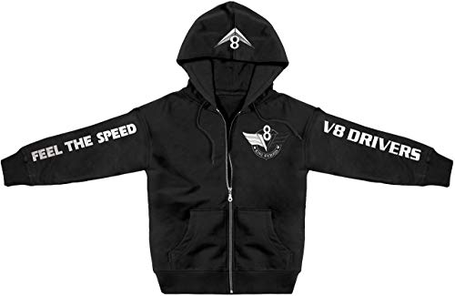 Fan-O-Menal Textilien Kapuzenjacke mit Stickerei und Print V8 Drivers Feel The Speed - 132086 Gr. XS-5XL Größe S von Fan-O-Menal Textilien