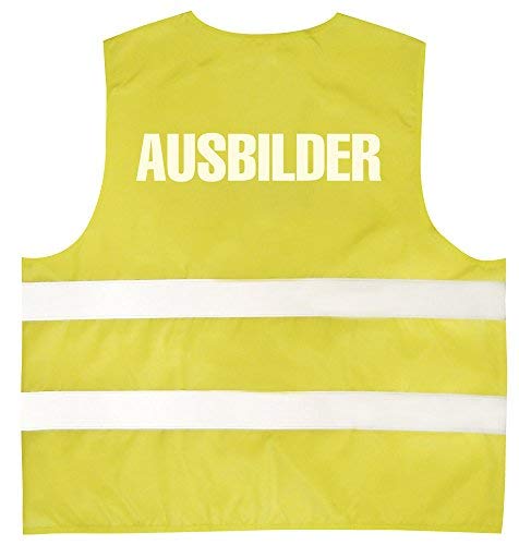Fan-O-Menal Textilien Warnweste mit Aufdruck - AUSBILDER - 10324 gelb Gr. S-4XL Größe 2XL von Fan-O-Menal Textilien