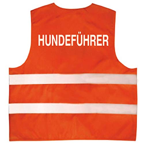 Fan-O-Menal Textilien Warnweste mit Aufdruck - HUNDEFÜHRER - 10338 orange Gr. S-4XL Größe 2XL von Fan-O-Menal Textilien