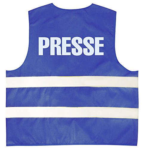 Fan-O-Menal Textilien Warnweste mit Aufdruck - Presse - 11563 blau Gr. S-2XL Größe L/XL von Fan-O-Menal Textilien