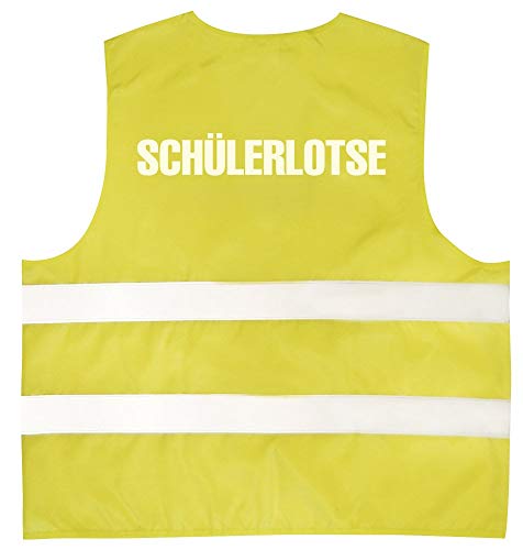 Fan-O-Menal Textilien Warnweste mit Aufdruck - SCHÜLERLOTSE - 11581 gelb Gr. S-4XL Größe L/XL von Fan-O-Menal Textilien