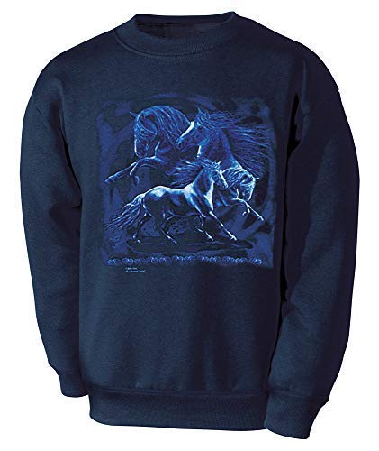 Kinder Sweatshirt mit Pferdemotiv - Rays Blue Fandango - ©Kollektion Bötzel - 08637 dunkelblau Gr. 116-164 Größe 134/146 von Fan-O-Menal Textilien