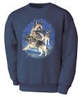Kinder Sweatshirt mit Print - Schäferhund - 08679 dunkelblau Gr. 110-164 - ©Kollektion Bötzel, Dunkelblau, 152/164 von Fan-O-Menal Textilien