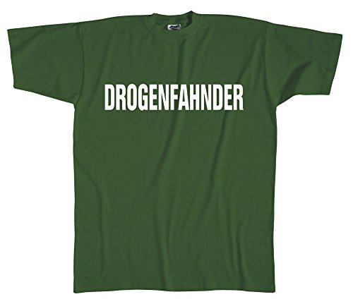 T-Shirt mit Print - Drogenfahnder - 09432 grün - Gr. S-XXL Size L von Fan-O-Menal Textilien