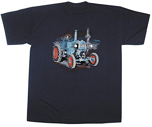 T-Shirt mit Print - Lanz Traktor - 09732 dunkelblau - Gr. S-XXL Größe XXL von Fan-O-Menal Textilien