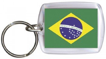 Fan-O-Menal Schlüsselanhänger mit Nationalflagge - BRASILIEN - Gr. ca. 4cm x 6cm (81029) Länderflagge - Schlüsselbund Keyholder von Fan-O-Menal