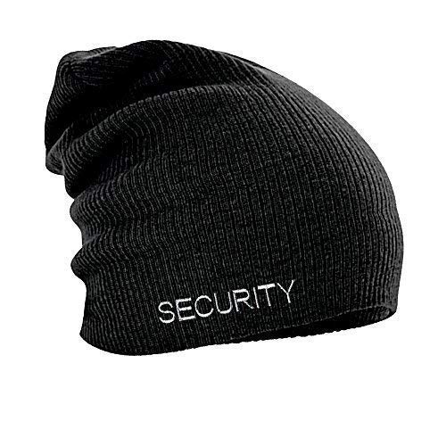 Longbeanie Slouch-Beanie mit Einstickung - Security - 54406 versch. Farben (schwarz) von Fan-O-Menal