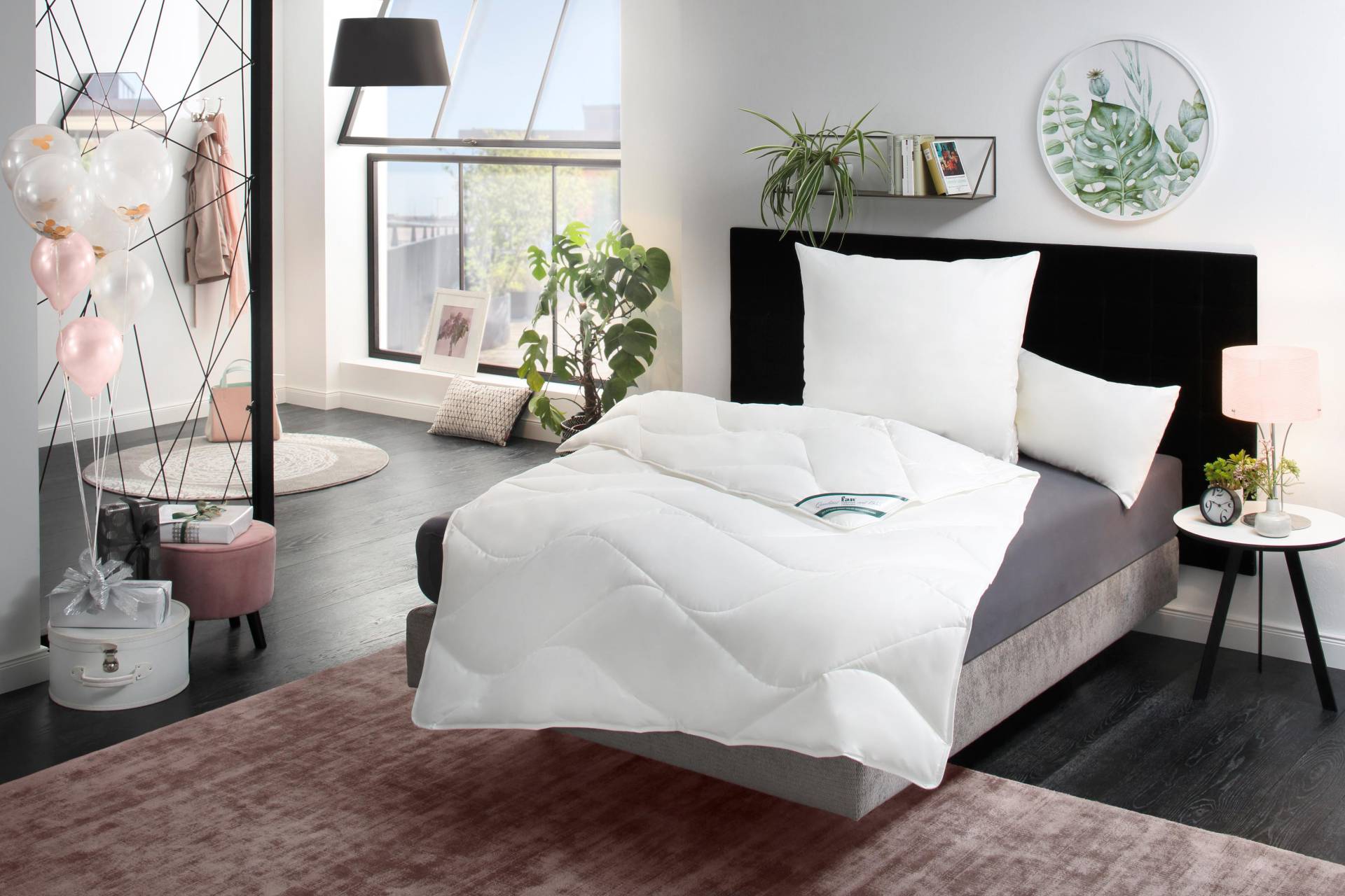 fan Kunstfaserbettdecke "f.a.n. Antibac mit antibakterieller Wirkung" leicht Füllung Polyester Bezug Baumwolle 1 Stk. tlg. passend zur Bettdecke GRATIS dazu 1 Kopfkissen 40x80 cm von Fan