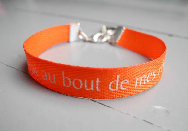 2 Modelle Armband in Orangefarbenen Band Mit Nachricht von Fan2perles