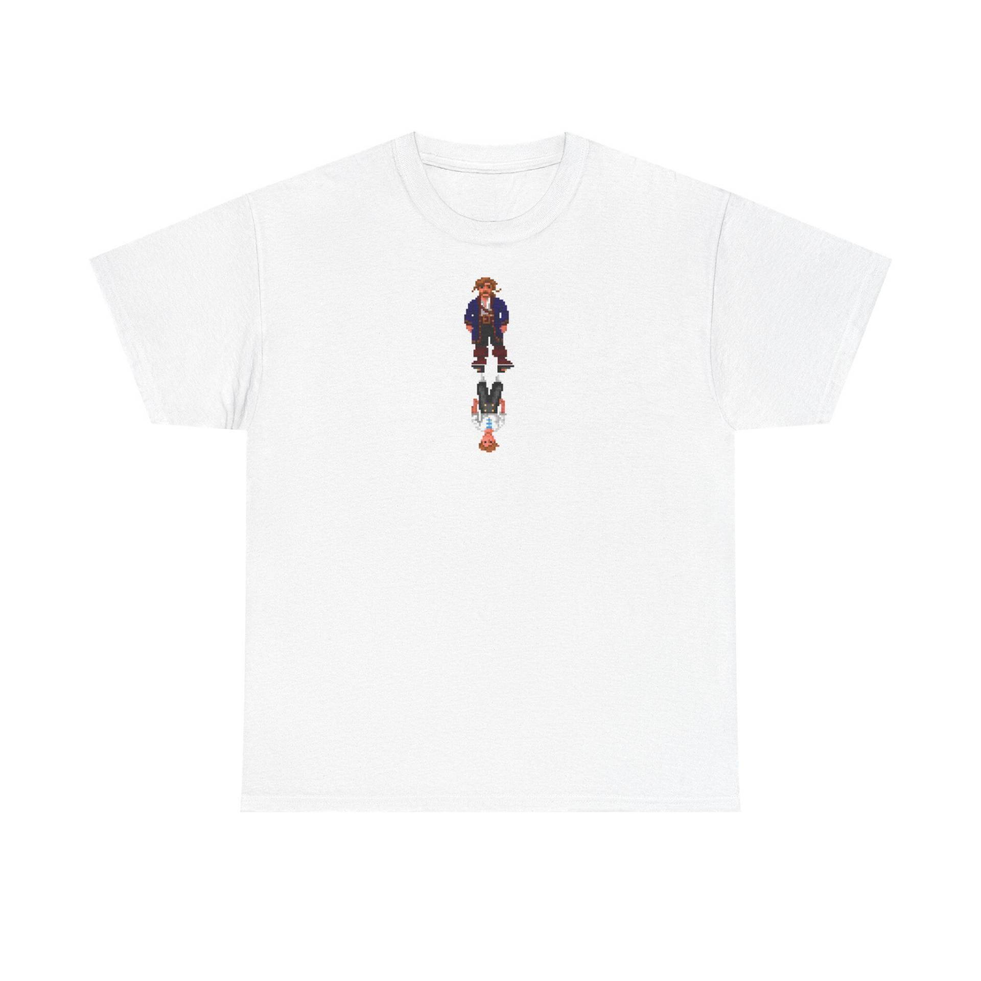 Retro 8-Bit Pirate With Reflection T-Shirt | Minimal Graphic A On An Island Full Of Monkeys von FanForFansBerlin