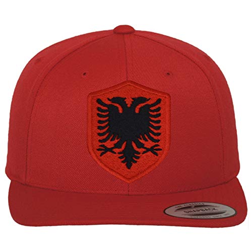 FanShirts4u Classic Snapback ALBANIEN mit Wappen Baseball Cap ALBANIA (rot/Wappen rot) von FanShirts4u