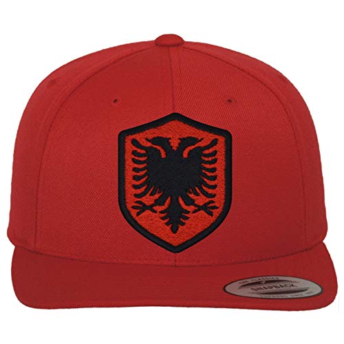 FanShirts4u Classic Snapback ALBANIEN mit Wappen Baseball Cap ALBANIA (rot/Wappen schwarz) von FanShirts4u