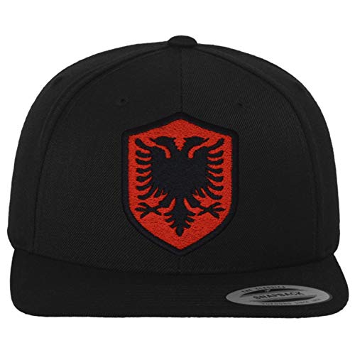 FanShirts4u Classic Snapback ALBANIEN mit Wappen Baseball Cap ALBANIA (schwarz/Wappen schwarz) von FanShirts4u