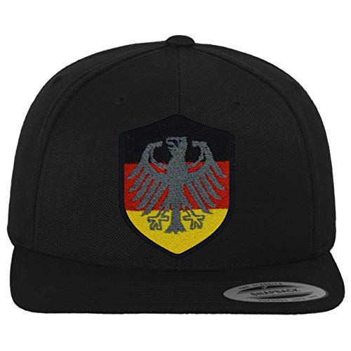 FanShirts4u Classic Snapback DEUTSCHLAND/ADLER mit Wappen Baseball Cap GERMANY (schwarz/Wappen schwarz) von FanShirts4u