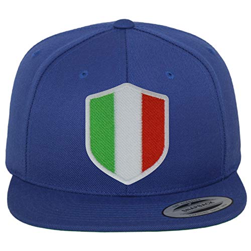 FanShirts4u Classic Snapback ITALIEN mit Wappen Baseball Cap (blau/Wappen weiß) von FanShirts4u