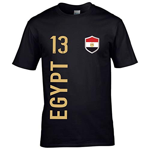 FanShirts4u Herren Fan-Shirt Jersey Trikot - ÄGYPTEN/Egypt - T-Shirt inkl. Druck Wunschname & Nummer WM (M, Egypt/schwarz) von FanShirts4u