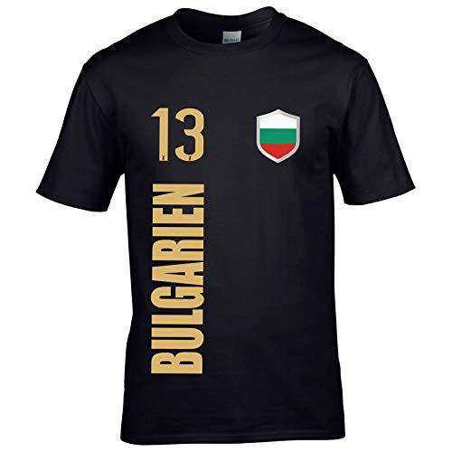 FanShirts4u Herren Fan-Shirt Jersey Trikot - BULGARIEN - T-Shirt inkl. Druck Wunschname & Nummer WM EM (3XL, BULGARIEN/schwarz) von FanShirts4u