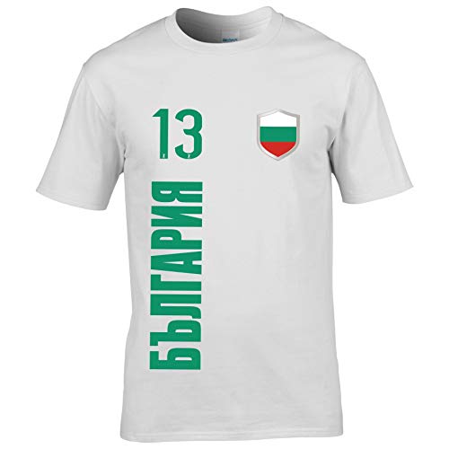 FanShirts4u Herren Fan-Shirt Jersey Trikot - BULGARIEN - T-Shirt inkl. Druck Wunschname & Nummer WM EM (XXL, BULGARIEN - bulgarisch/weiß) von FanShirts4u