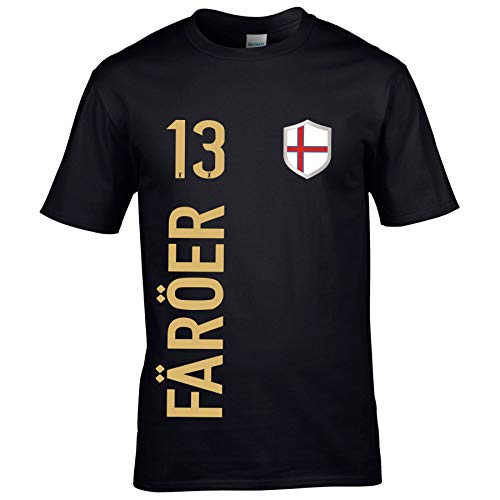 FanShirts4u Herren Fan-Shirt Jersey Trikot - FÄRÖER - T-Shirt inkl. Druck Wunschname & Nummer WM EM (3XL, FÄRÖER/schwarz) von FanShirts4u