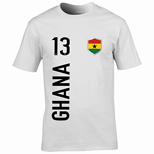 FanShirts4u Herren Fan-Shirt Jersey Trikot - Ghana - T-Shirt inkl. Druck Wunschname & Nummer WM (XXL, Ghana/weiß) von FanShirts4u