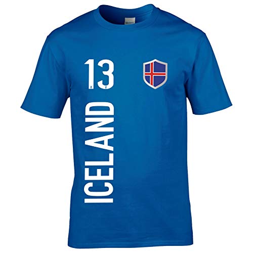 FanShirts4u Herren Fan-Shirt Jersey Trikot - Island/Iceland - T-Shirt inkl. Druck Wunschname & Nummer WM EM (M, Iceland/blau) von FanShirts4u