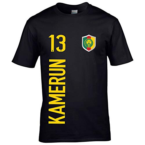 FanShirts4u Herren Fan-Shirt Jersey Trikot - KAMERUN/Cameroon - T-Shirt inkl. Druck Wunschname & Nummer WM (5XL, KAMERUN/schwarz) von FanShirts4u