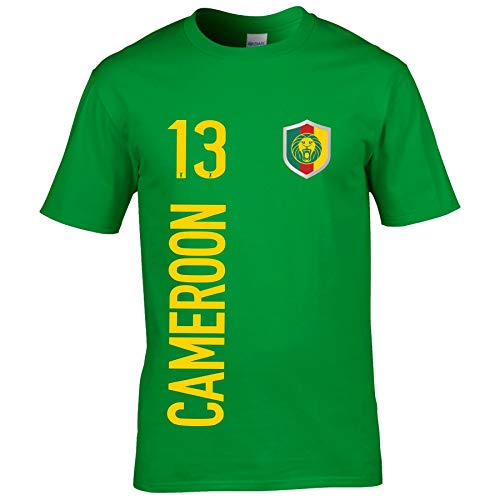 FanShirts4u Herren Fan-Shirt Jersey Trikot - KAMERUN/Cameroon - T-Shirt inkl. Druck Wunschname & Nummer WM (L, Cameroon/grün) von FanShirts4u