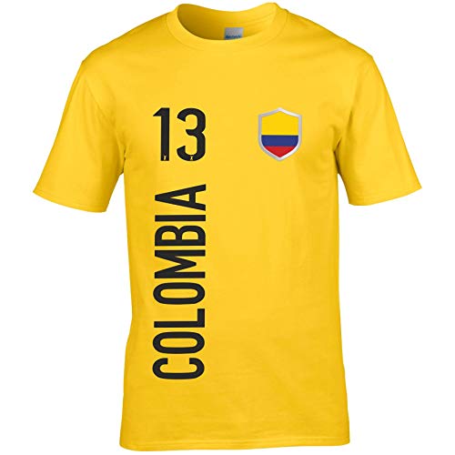 FanShirts4u Herren Fan-Shirt Jersey Trikot - KOLUMBIEN/Colombia - T-Shirt inkl. Druck Wunschname & Nummer WM (M, Colombia/gelb) von FanShirts4u