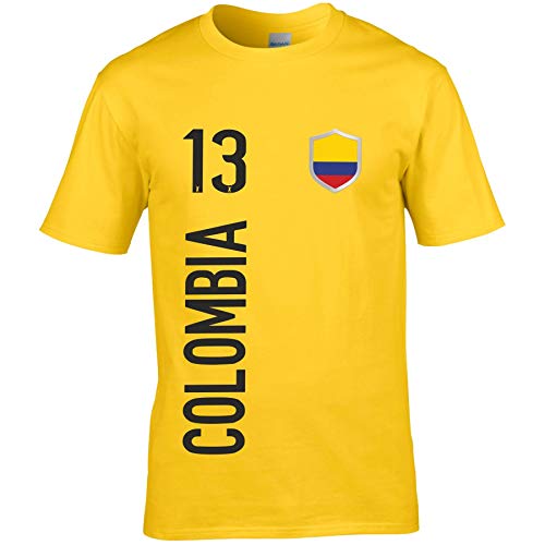 FanShirts4u Herren Fan-Shirt Jersey Trikot - KOLUMBIEN/Colombia - T-Shirt inkl. Druck Wunschname & Nummer WM (XL, Colombia/gelb) von FanShirts4u