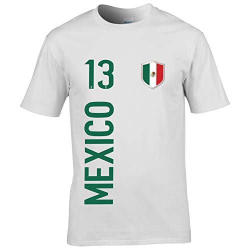FanShirts4u Herren Fan-Shirt Jersey Trikot - MEXIKO/Mexico - T-Shirt inkl. Druck Wunschname & Nummer WM (L, Mexico/weiß) von FanShirts4u