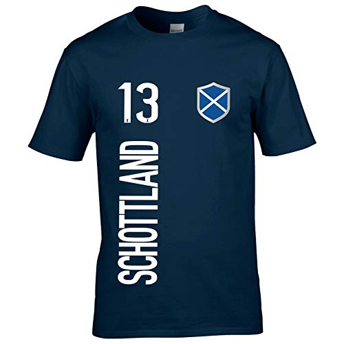 FanShirts4u Herren Fan-Shirt Jersey Trikot - SCHOTTLAND/Scotland - T-Shirt inkl. Druck Wunschname & Nummer WM EM (3XL, SCHOTTLAND/dunkelblau) von FanShirts4u