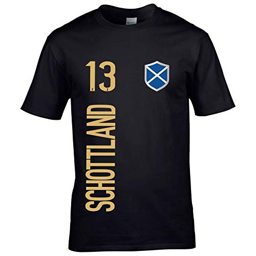 FanShirts4u Herren Fan-Shirt Jersey Trikot - SCHOTTLAND/Scotland - T-Shirt inkl. Druck Wunschname & Nummer WM EM (4XL, SCHOTTLAND/schwarz) von FanShirts4u