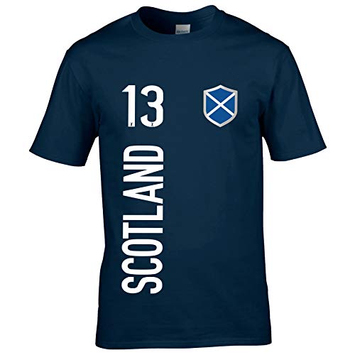 FanShirts4u Herren Fan-Shirt Jersey Trikot - SCHOTTLAND/Scotland - T-Shirt inkl. Druck Wunschname & Nummer WM EM (XL, Scotland/dunkelblau) von FanShirts4u