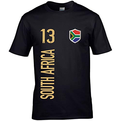 FanShirts4u Herren Fan-Shirt Jersey Trikot - SÜD Afrika/South Africa - T-Shirt inkl. Druck Wunschname & Nummer WM (S, South Africa/schwarz) von FanShirts4u