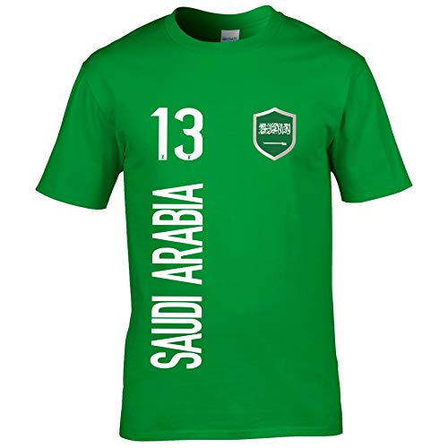 FanShirts4u Herren Fan-Shirt Jersey Trikot - Saudi ARABIEN/Saudi Arabia - T-Shirt inkl. Druck Wunschname & Nummer WM (M, Saudi Arabia/grün) von FanShirts4u