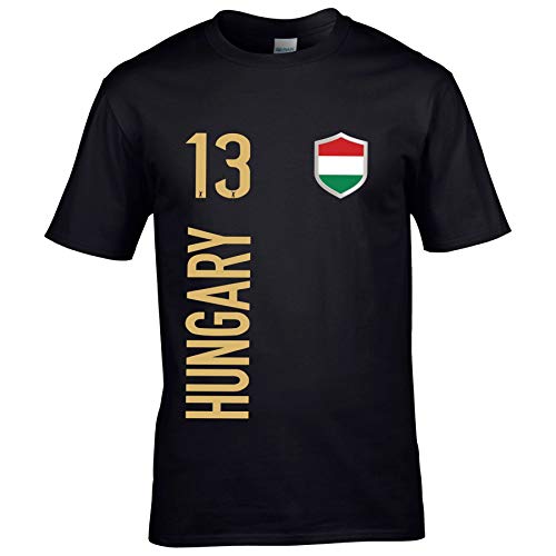 FanShirts4u Herren Fan-Shirt Jersey Trikot - UNGARN/Hungary/MAGYARORSZÁG - T-Shirt inkl. Druck Wunschname & Nummer WM EM (L, Hungary/schwarz) von FanShirts4u