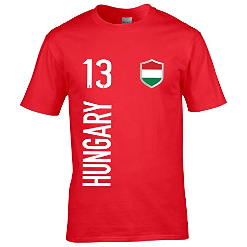 FanShirts4u Herren Fan-Shirt Jersey Trikot - UNGARN/Hungary/MAGYARORSZÁG - T-Shirt inkl. Druck Wunschname & Nummer WM EM (M, Hungary/rot) von FanShirts4u