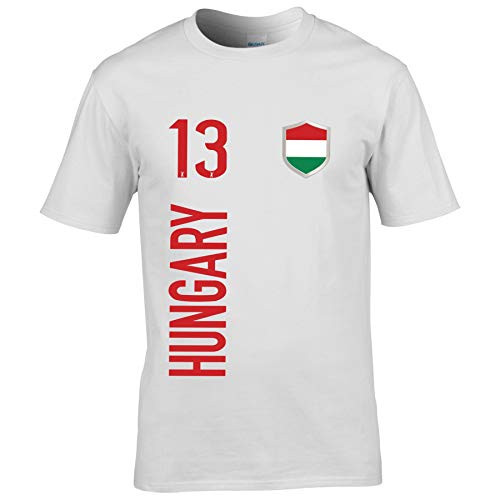 FanShirts4u Herren Fan-Shirt Jersey Trikot - UNGARN/Hungary/MAGYARORSZÁG - T-Shirt inkl. Druck Wunschname & Nummer WM EM (M, Hungary/weiß) von FanShirts4u