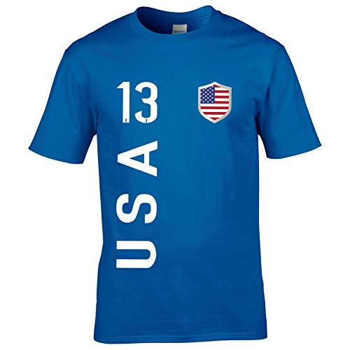 FanShirts4u Herren Fan-Shirt Jersey Trikot - USA - T-Shirt inkl. Druck Wunschname & Nummer WM (3XL, USA/blau) von FanShirts4u