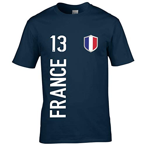 FanShirts4u Herren Fanshirt Jersey Trikot Frankreich France T-Shirt inkl. Druck Wunschname u. Wunschnummer EM WM (4XL, France/dunkelblau) von FanShirts4u