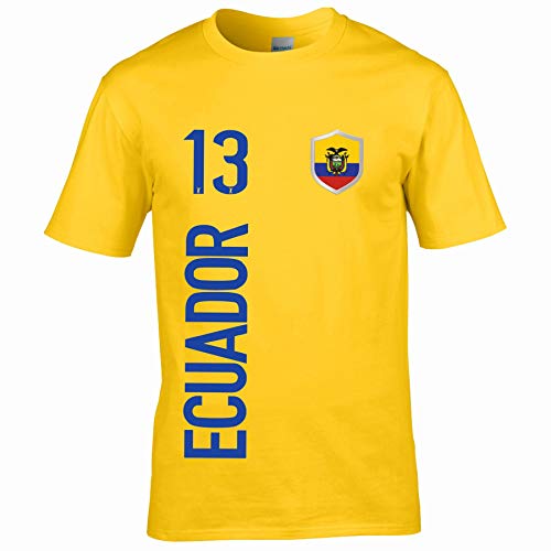 FanShirts4u Kinder Fanshirt Trikot Jersey Ecuador T-Shirt inkl. Druck Wunschname u. Wunschnummer WM (9/11 Jahre 134-146 cm, Ecuador/Gelb) von FanShirts4u