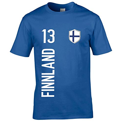 FanShirts4u Kinder Fanshirt Trikot Jersey FINNLAND Suomi Finland T-Shirt inkl. Druck Wunschname u. Wunschnummer EM WM (3/4 Jahre 98-104 cm, FINNLAND/blau) von FanShirts4u