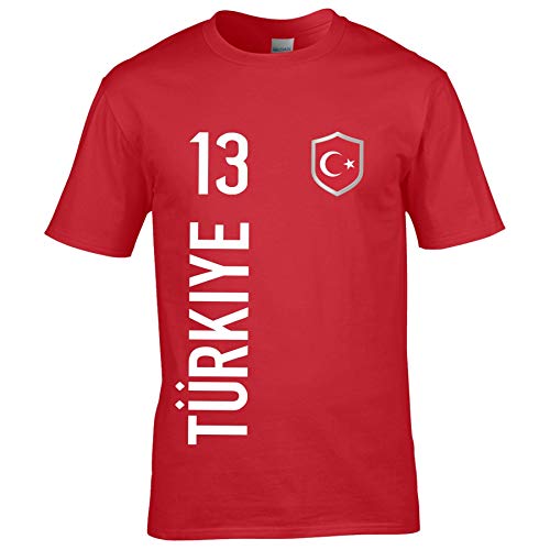 FanShirts4u Kinder Fanshirt Trikot Jersey TÜRKEI TÜRKIYE Turkey T-Shirt inkl. Druck Wunschname u. Wunschnummer EM WM (12/14 Jahre 152-164 cm, TÜRKIYE/rot) von FanShirts4u