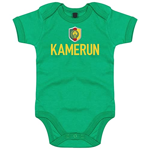 FanShirts4u Länder Baby Body (0-3 Monate, Grün / KAMERUN) von FanShirts4u