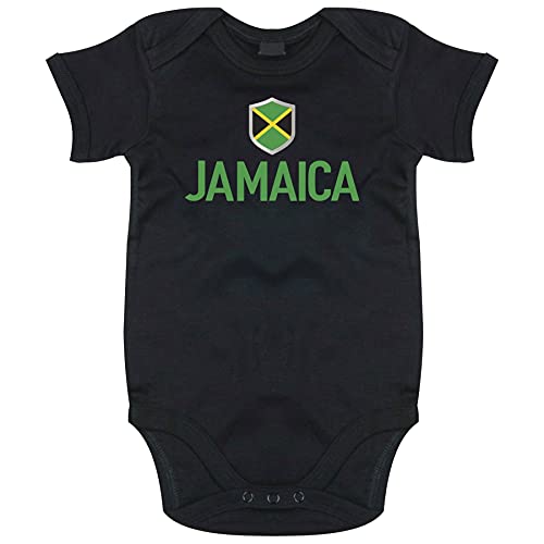 FanShirts4u Länder Baby Body (12-18 Monate, Schwarz / JAMAICA) von FanShirts4u