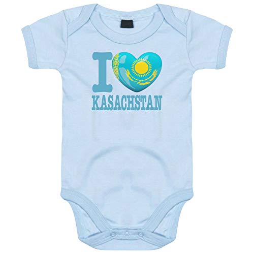 FanShirts4u - Länder Baby Body - I Love KASACHSTAN von FanShirts4u