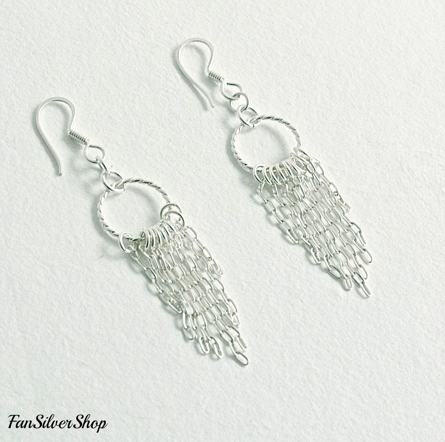 Boho Multi Kette Ohrringe, Sterlingsilber Baumeln Trendy, Geschenk Für Sie, Weihnachtsgeschenk, Weihnachtsgeschenk von FanSilverShop