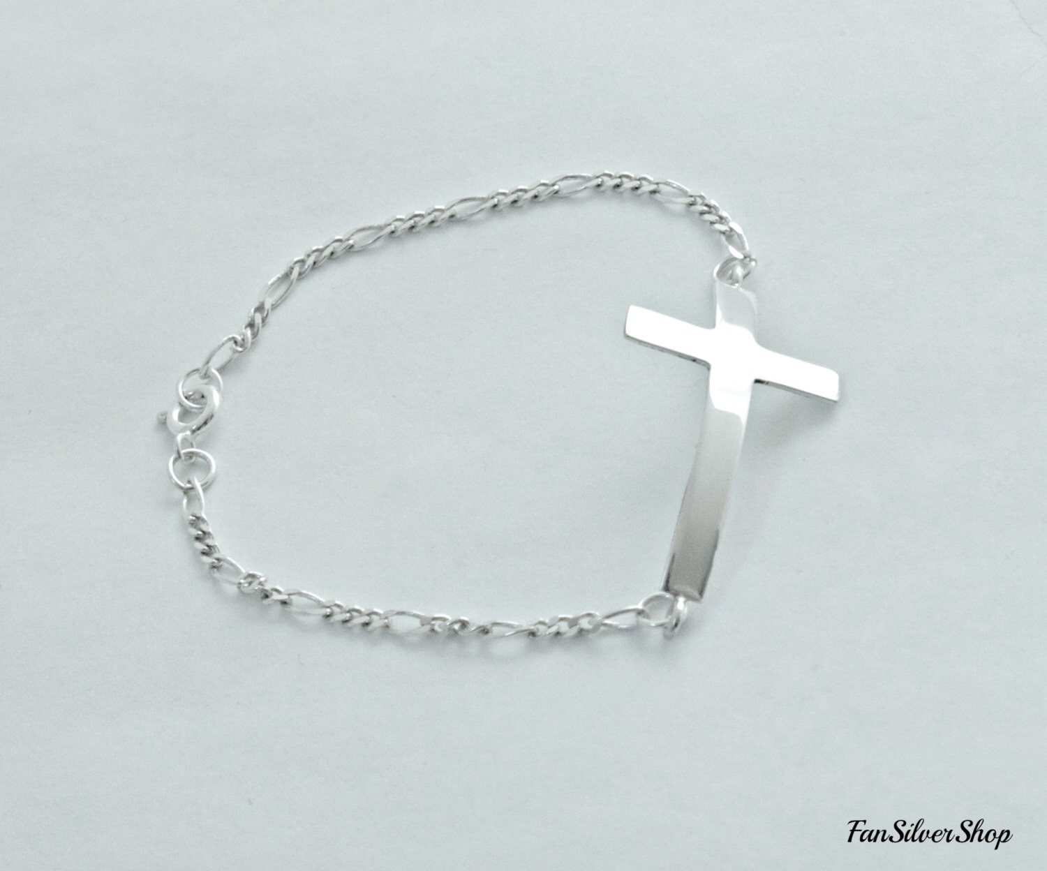 sterling Silber Kreuz Armband - Religiöse Geschenk Erste Kommunion Konfirmation Faith Für Weihnachtsgeschenk von FanSilverShop